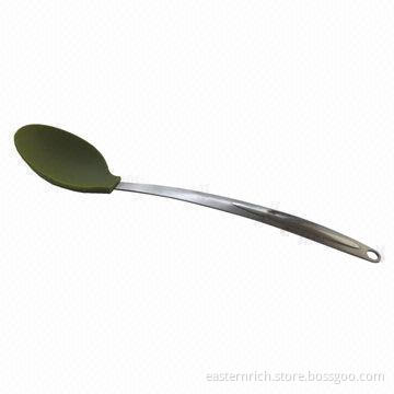 Silicone Spoon, 18/0 SS Handle, 34cm Length
